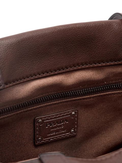 Prada buckle leather shoulder bag - Brown