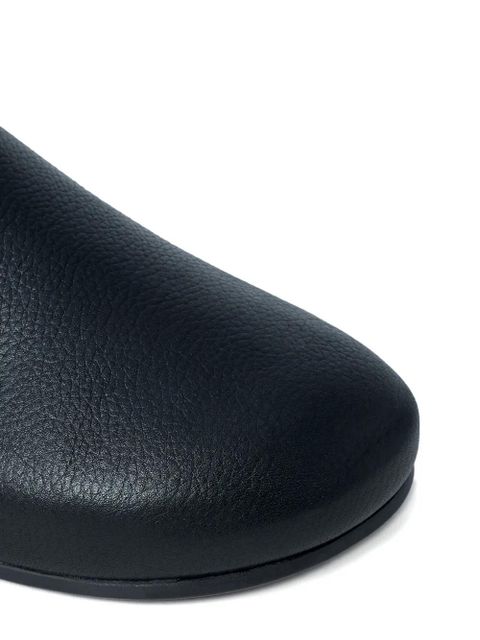 The Row Hudson leather flat mules - Black