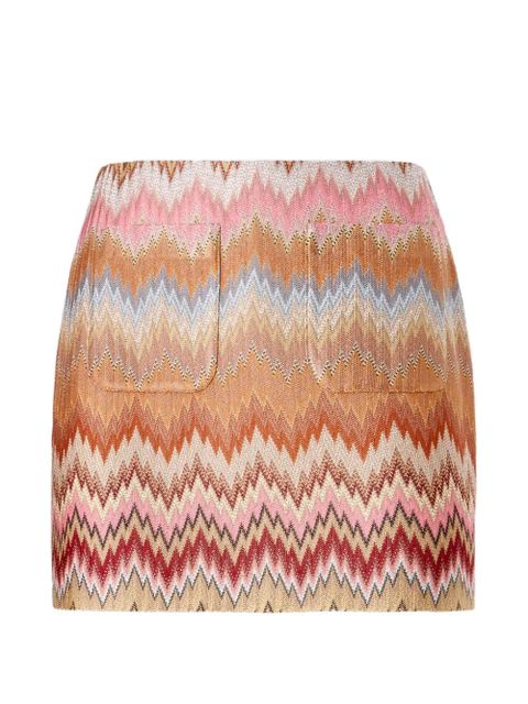 Missoni patch-pocket zigzag-pattern mini skirt - Orange - zdjęcie produktu nr 1