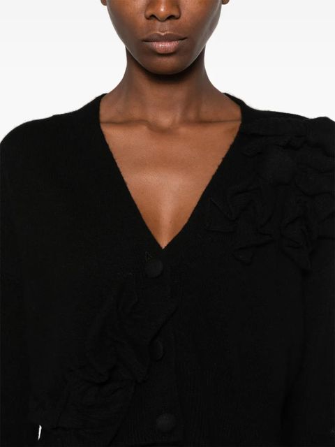 TWINSET floral-appliqué cardigan - Black