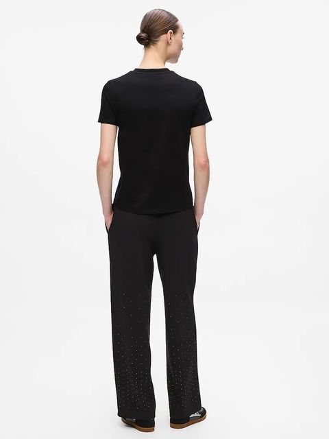 Karl Lagerfeld t-shirt bawełniany damski kolor czarny A4W17050