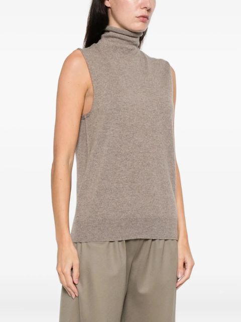 The Row Meritas turtleneck sleeveless top - Brown