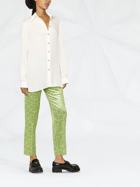 Ferragamo pleat-detail long-sleeve shirt - Pink - zdjęcie produktu nr 2