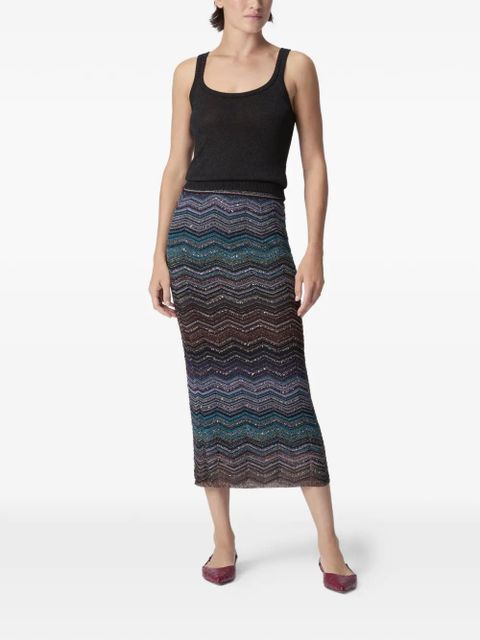 Missoni chevron-pattern maxi skirt - Brown - zdjęcie produktu nr 2