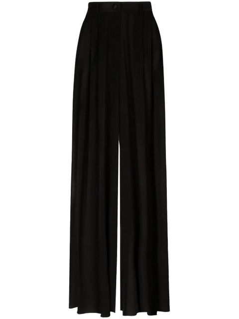Dolce & Gabbana wide-leg stretch-silk trousers - Black - zdjęcie produktu nr 1