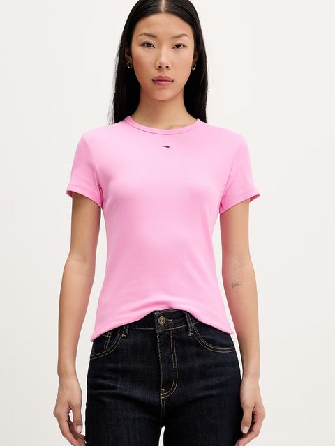 Tommy Jeans T-shirt basic damski bawełniany z elastanem - zdjęcie produktu nr 1