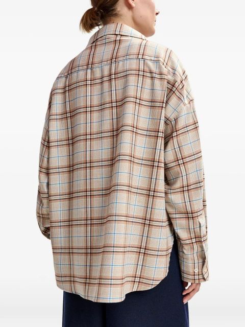 Essentiel Antwerp rhinestone-strap plaid shirt - Neutrals