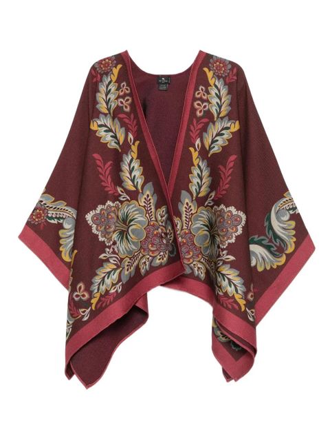 ETRO floral-print poncho - Red - zdjęcie produktu nr 1