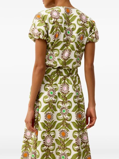 Marie Oliver Jaylen floral-print cropped top - Neutrals