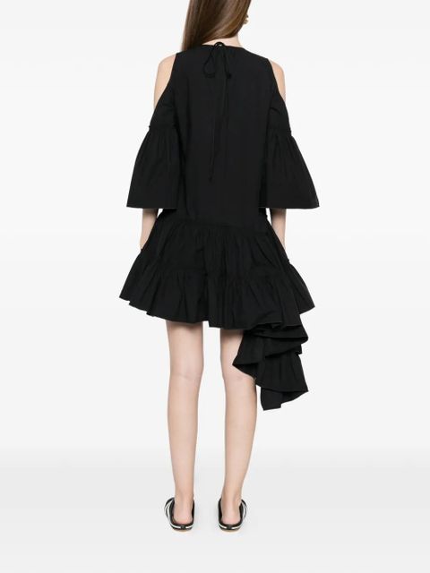 JW Anderson cold-shoulders ruffled asymmetric dress - Black
