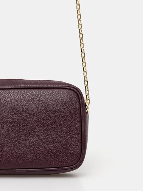 Patrizia Pepe torebka skórzana kolor bordowy CB0071 L001