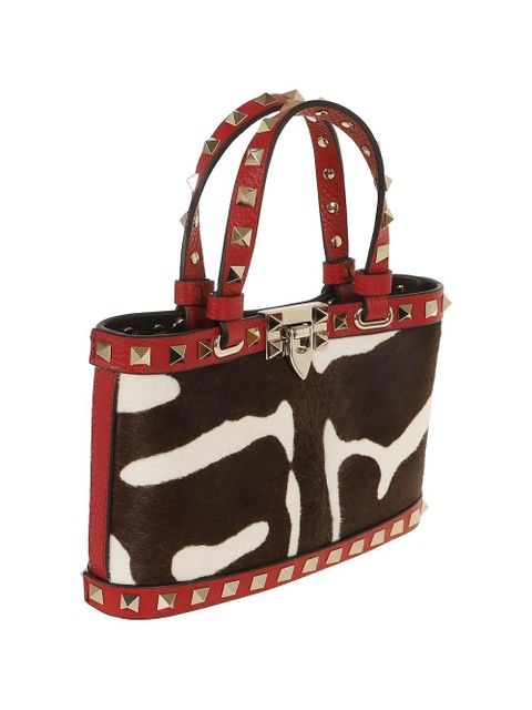 Valentino Garavani Rockstud animal-print clutch bag - Black