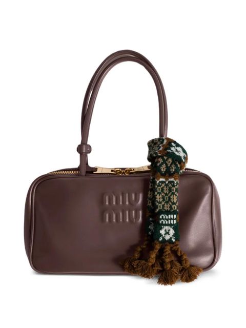 Miu Miu crochet logo-label trick - Brown