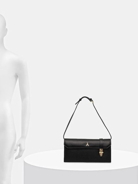 Patrizia Pepe torebka skórzana kolor czarny 8B0327 L061