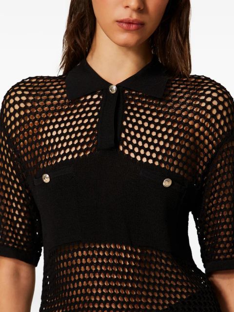 TWINSET pocket polo top - Black