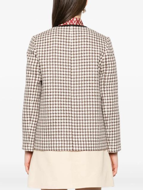 Valentino Garavani tweed houndstooth-pattern jacket - Neutrals