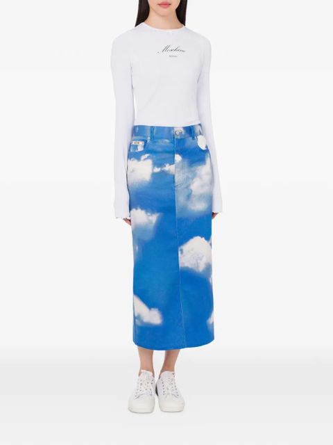 Moschino cloud-print five-pocket skirt - Blue - zdjęcie produktu nr 2