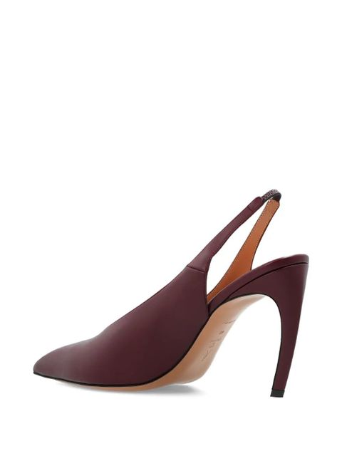 The Attico 11mm slingback pointed-toe pumps - Red