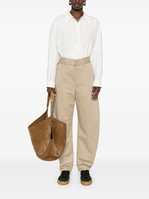 LEMAIRE belted tapered trousers - Neutrals - zdjęcie produktu nr 2