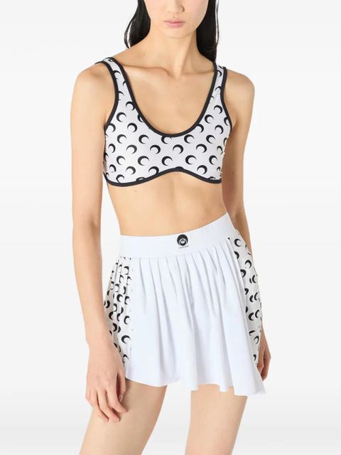 Marine Serre moon-print bra top - White