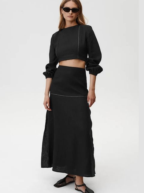 Undress Code bluzka lniana Selene Shirt damska kolor czarny gładka 890 - zdjęcie produktu nr 1