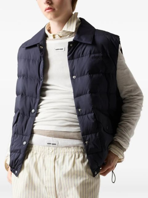 Miu Miu flapped-pocket gilet - Blue