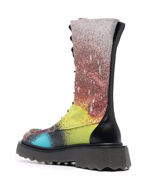Off-White Sponge paint splatter-effect boots - Black