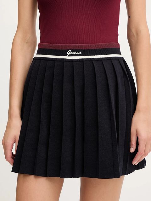 Guess spódnica z wełną SABINA kolor granatowy mini rozkloszowana V5BD02 Z1152 - zdjęcie produktu nr 1