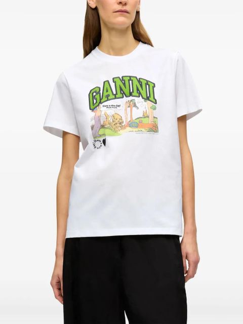 GANNI printed T-shirt - White
