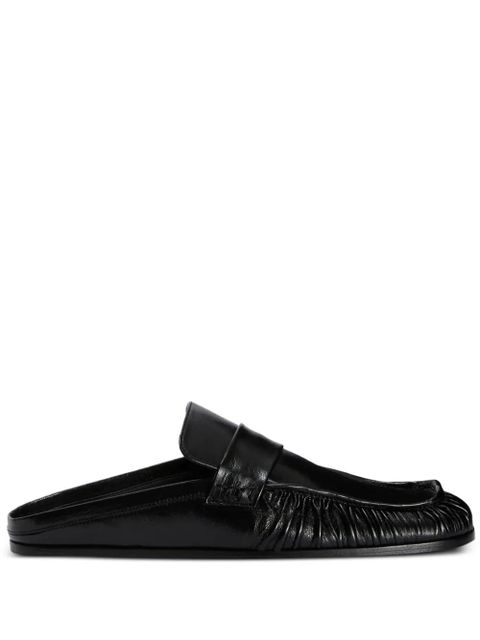 Jil Sander wrinkled-detail leather mules - Black - zdjęcie produktu nr 1