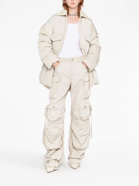 The Attico high-waisted cargo trousers - Neutrals