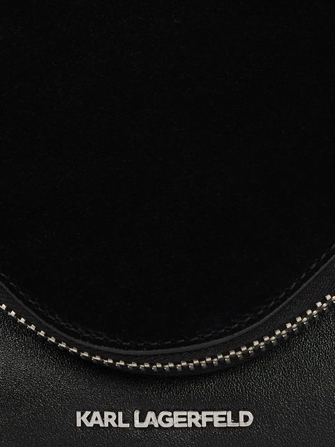 Karl Lagerfeld torebka skórzana K/HARDWARE kolor czarny A3W30083