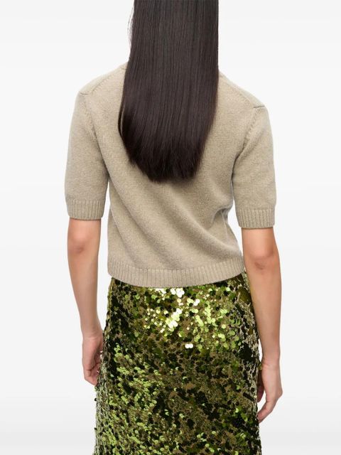 GANNI lace-up cardigan - Neutrals