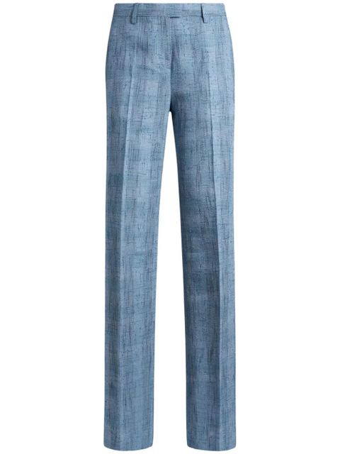 ETRO slub-textured trousers - Blue - zdjęcie produktu nr 1