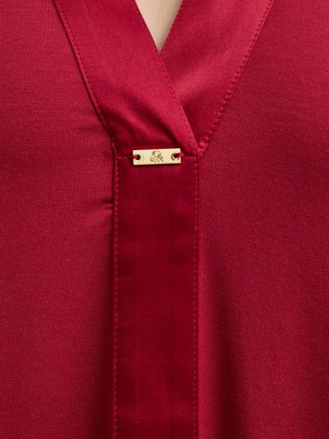 United Colors of Benetton bluzka piżamowa damska kolor bordowy 3ZEW3M007