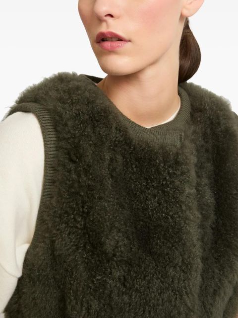 Yves Salomon belted shearling gilet - Green