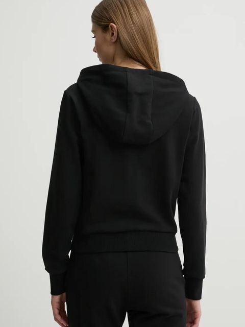 Guess bluza SOFIA damska kolor czarny z kapturem gładka O5RQ02 KCO31