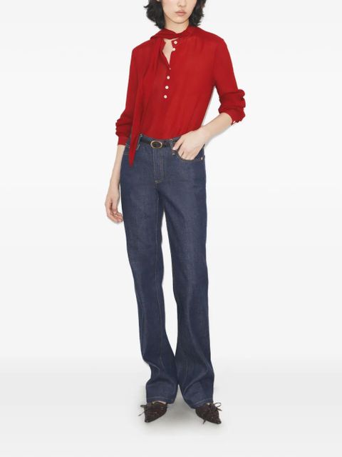 Tory Burch georgette bow blouse - Red - zdjęcie produktu nr 2