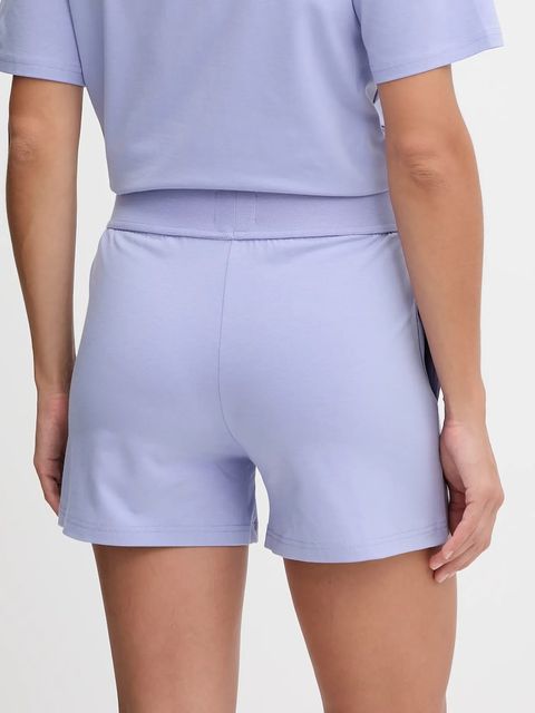 HUGO szorty lounge damskie kolor fioletowy gładkie high waist 50556815