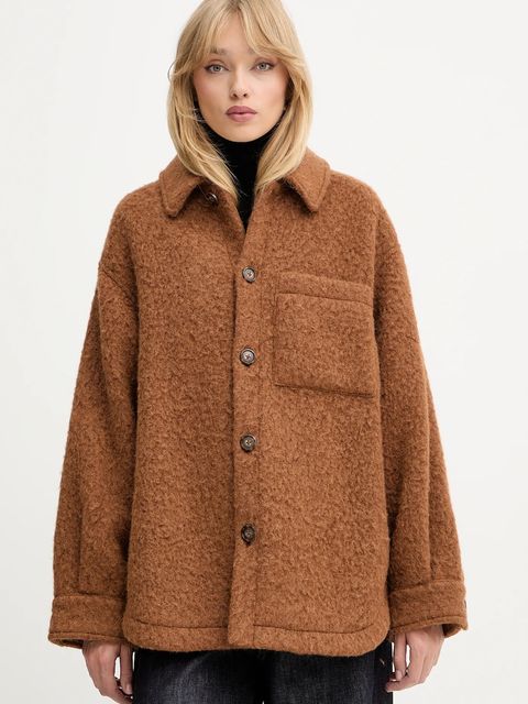 MAX&Co. płaszcz z dodatkiem wełny kolor brązowy 2528086012200 - zdjęcie produktu nr 1