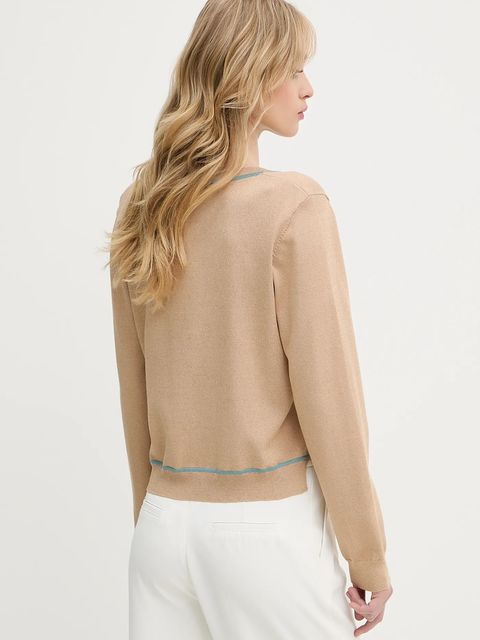 Karl Lagerfeld sweter damski kolor beżowy lekki A3W18023