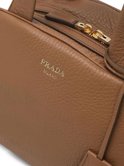 Prada medium leather tote bag - Brown - zdjęcie produktu nr 2