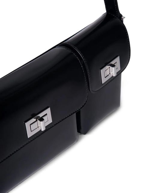 BY FAR silver-tone hardware crossbody bag - Black