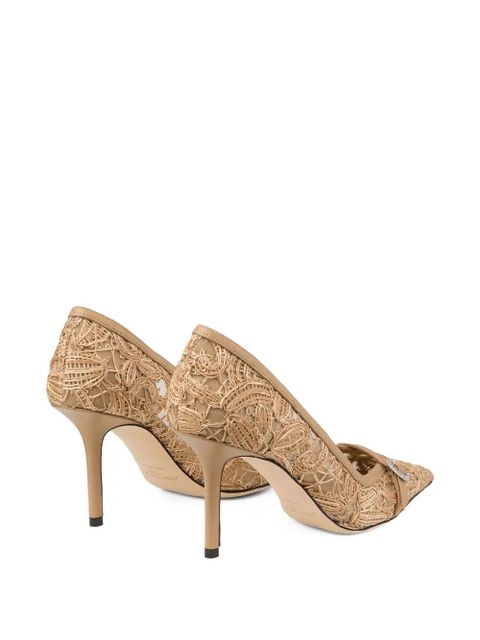 Jimmy Choo Cappuccino lace buckle pumps - Neutrals