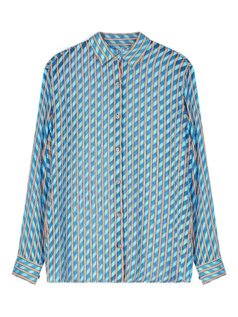 DRIES VAN NOTEN striped devoré shirt - Blue - zdjęcie produktu nr 1