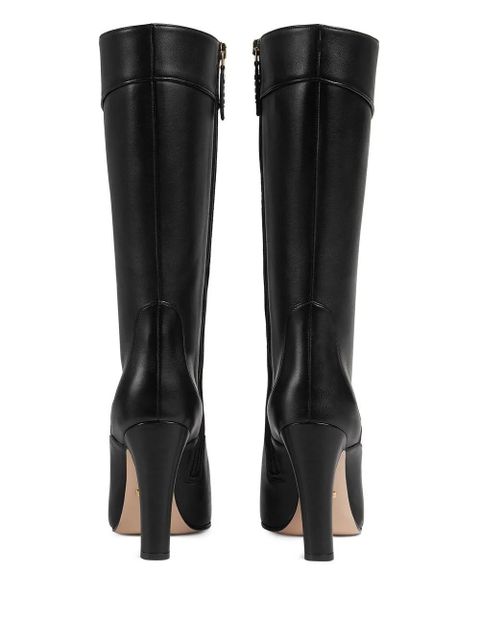 Gucci pointed toe block heel boots - Black