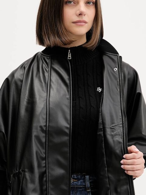 Desigual kurtka REVIVAL RICHMOND kolor czarny przejściowa oversize 25WAIP04