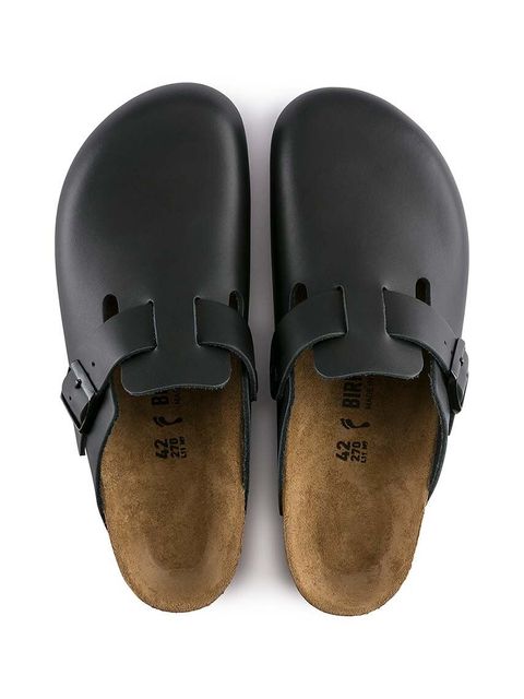 Birkenstock klapki skórzane Boston damskie kolor czarny 60193 - zdjęcie produktu nr 2
