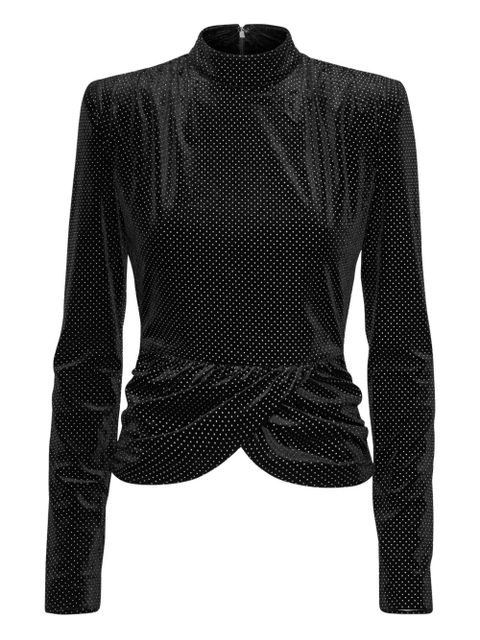 ROTATE BIRGER CHRISTENSEN velvet blouse - Black - zdjęcie produktu nr 1