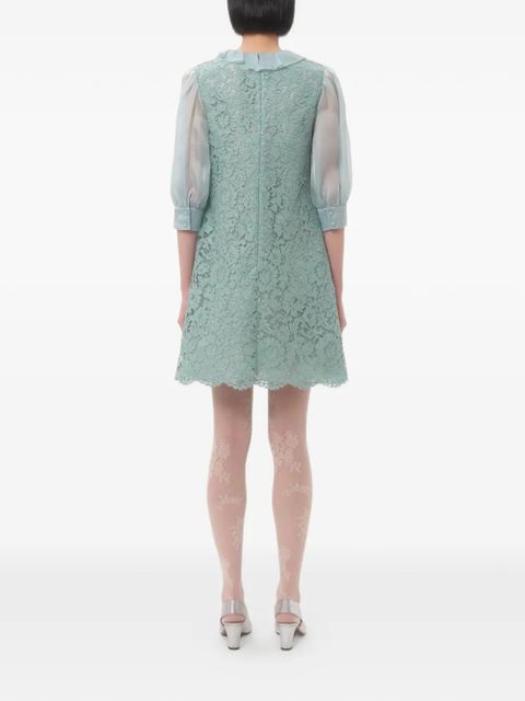 Valentino Garavani lace-pattern minidress - Blue